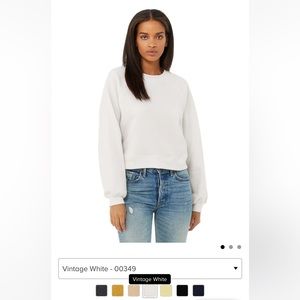 Bella Canvas Raglan Sweatshirt – Vintage White Small